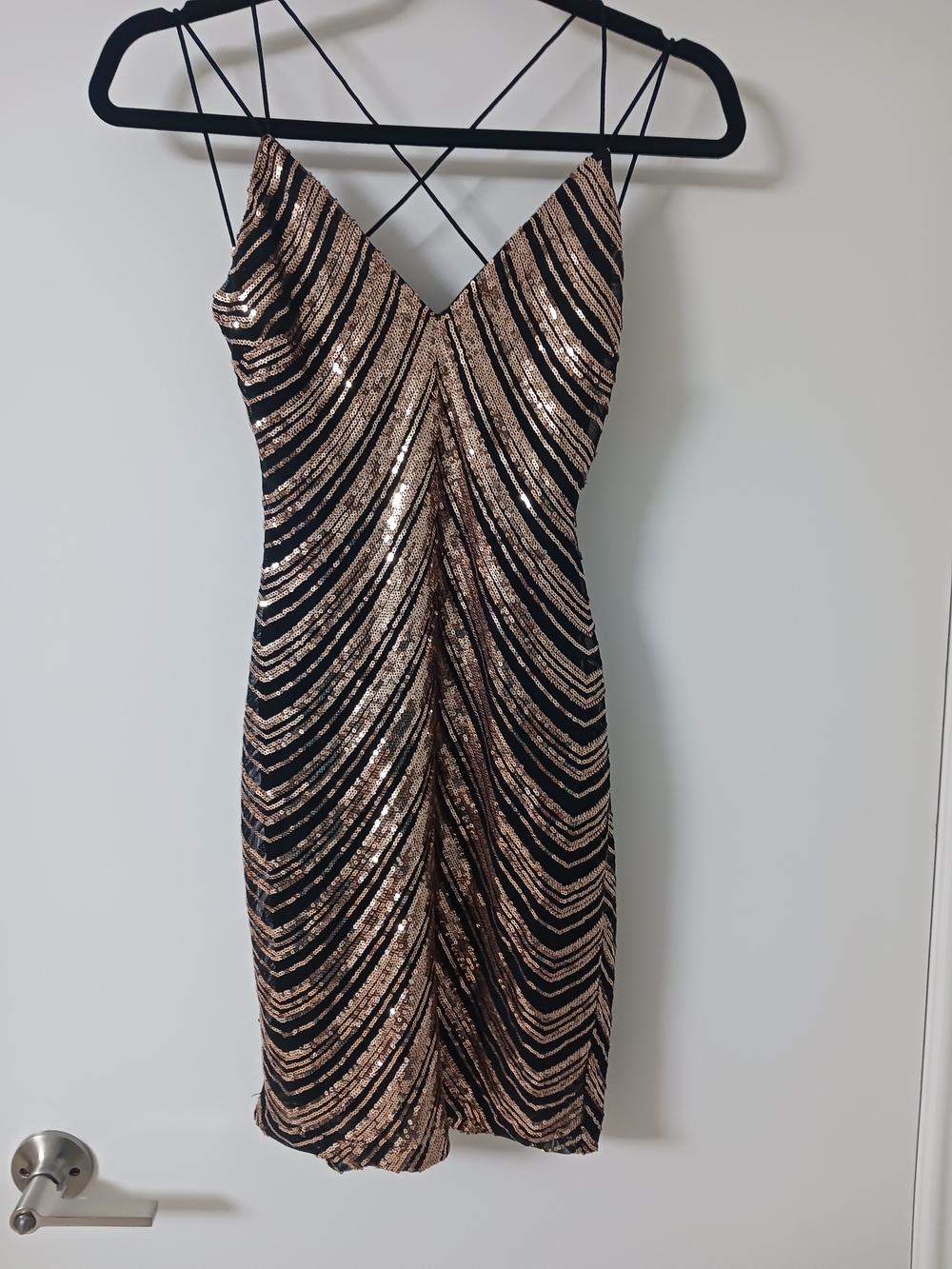 Lovely Day.Black Dress With Gold Sequin